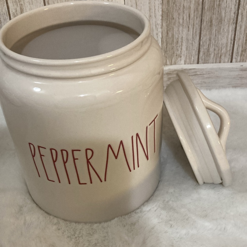 Rae Dunn Peppermint Canister - Picture 3 of 6